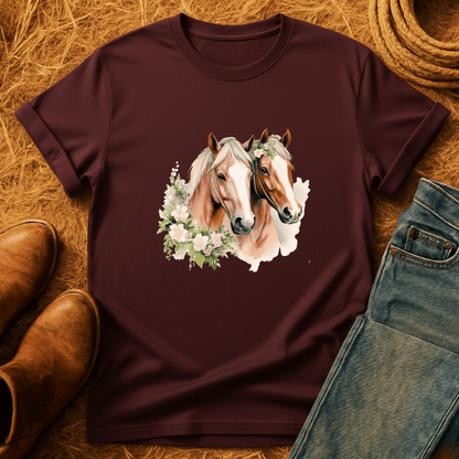 Floral Horse Models T-Shirt