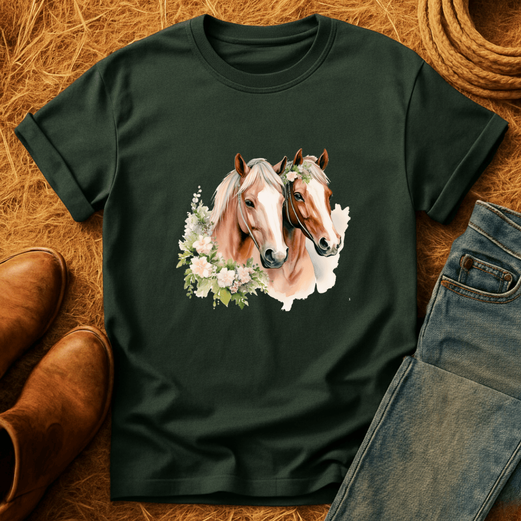 Floral Horse Models T-Shirt