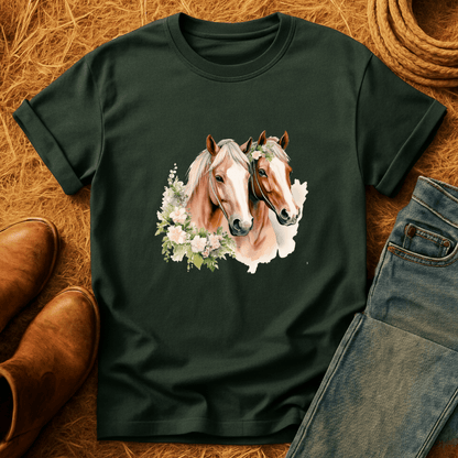Floral Horse Models T-Shirt