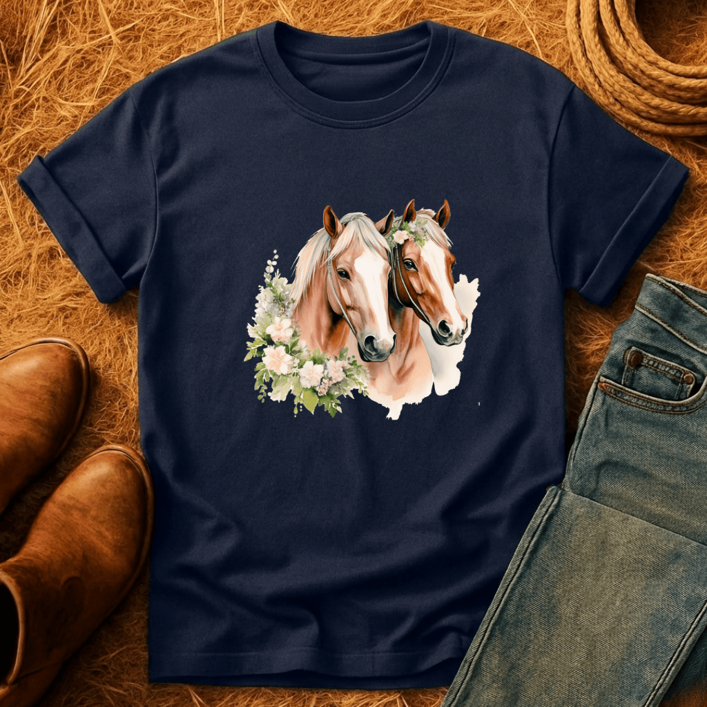 Floral Horse Models T-Shirt