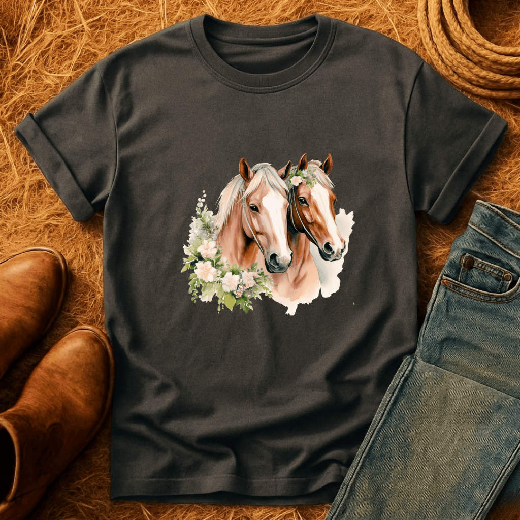 Floral Horse Models T-Shirt