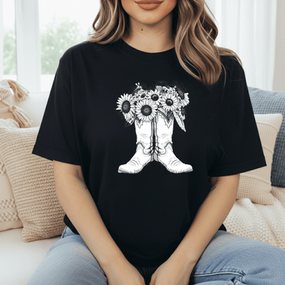 Sunflower Boots T-Shirt