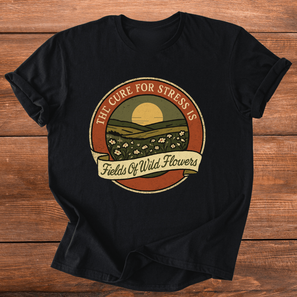 Wildflower Field Cures Stress T-Shirt