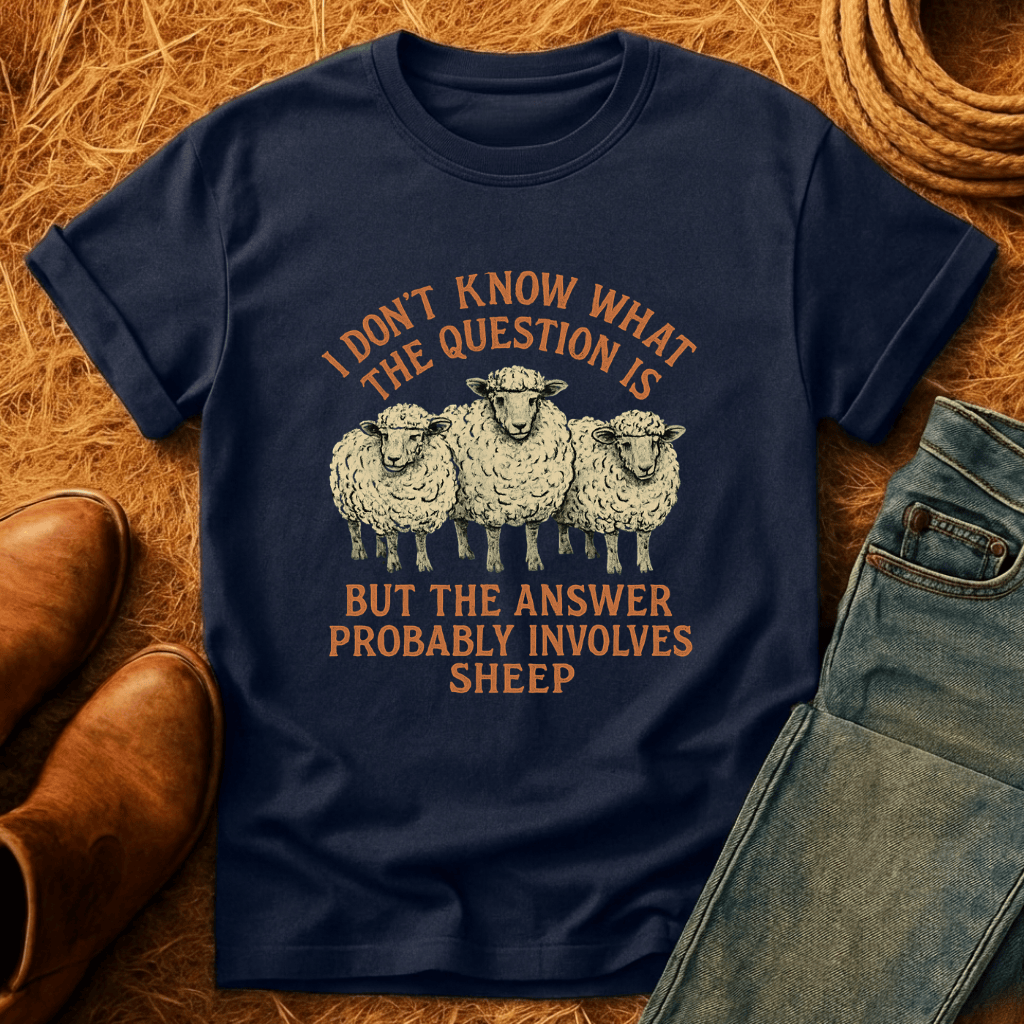Answer Involves Sheep T-Shirt