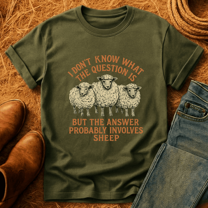 Answer Involves Sheep T-Shirt