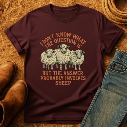 Answer Involves Sheep T-Shirt