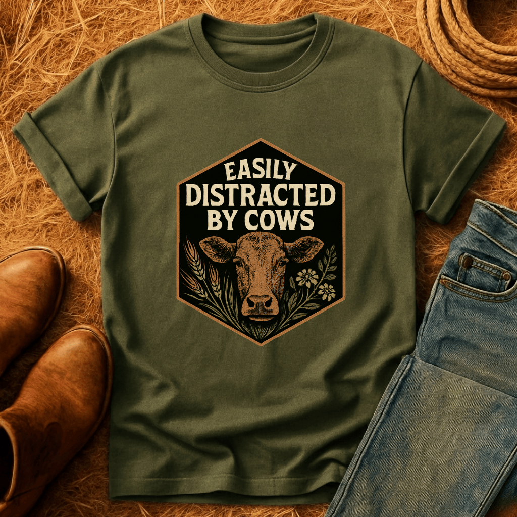Easily Distracted By Cows T-Shirt