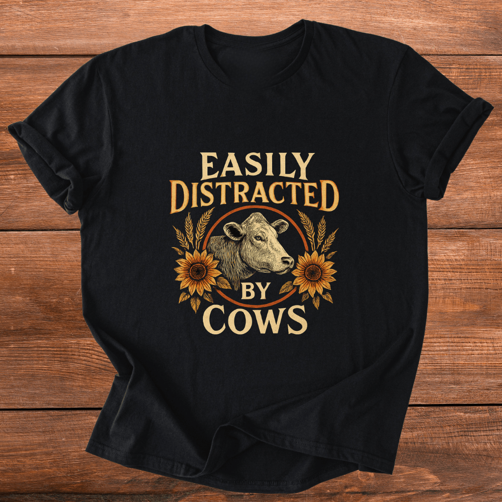 Easily Distracted By Cows T-Shirt