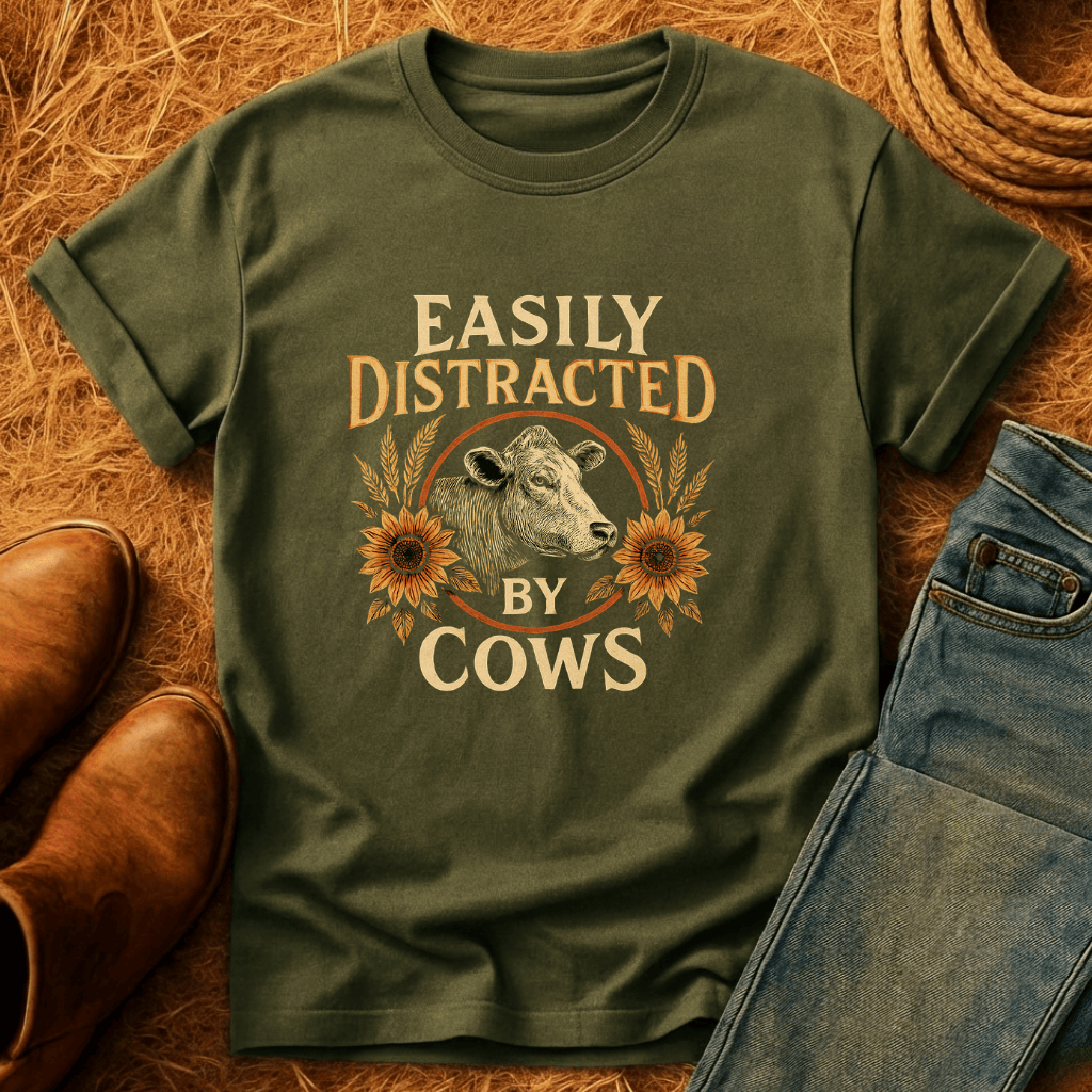 Easily Distracted By Cows T-Shirt