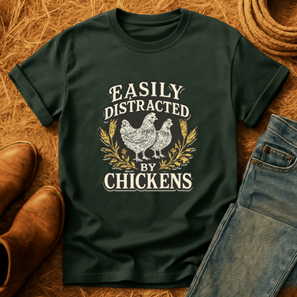 Easily Distracted By Chickens T-Shirt
