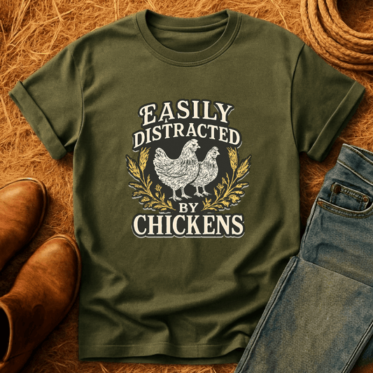 Easily Distracted By Chickens T-Shirt