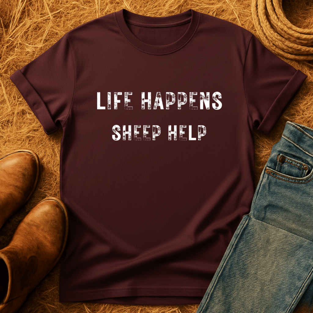 Life Happens. Sheep Help. T-Shirt