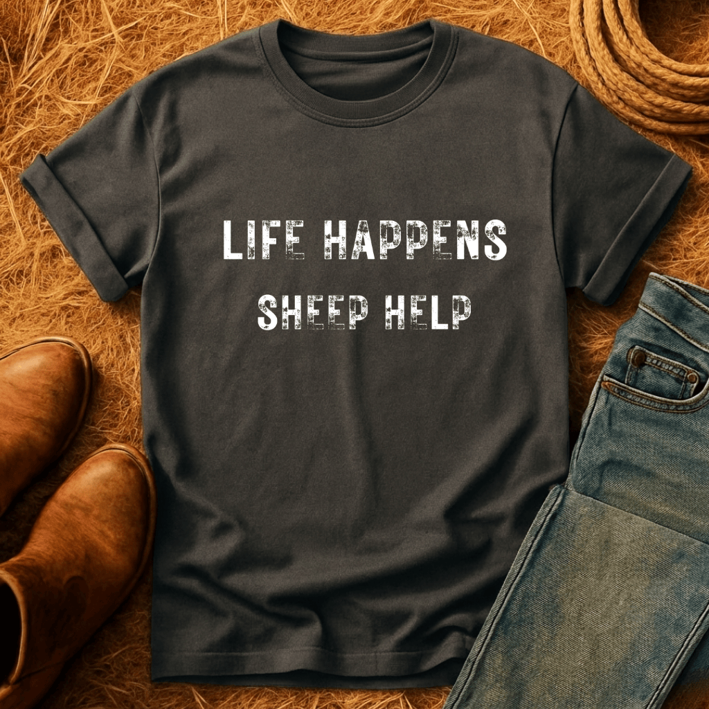 Life Happens. Sheep Help. T-Shirt