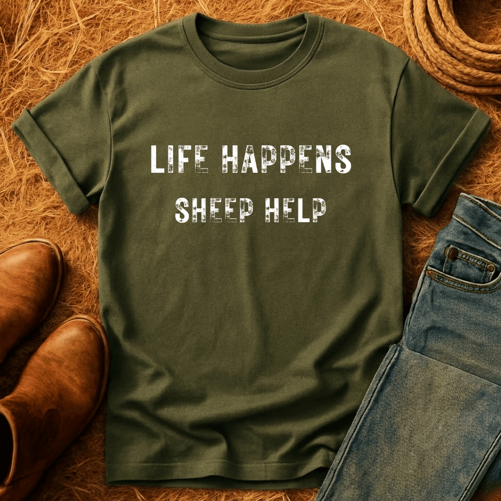 Life Happens. Sheep Help. T-Shirt
