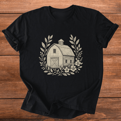 Vintage Barn Wreath T-Shirt