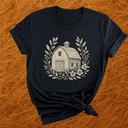 Vintage Barn Wreath T-Shirt