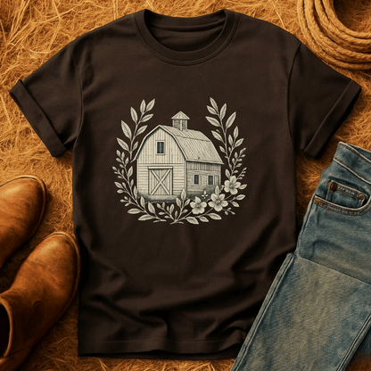 Vintage Barn Wreath T-Shirt