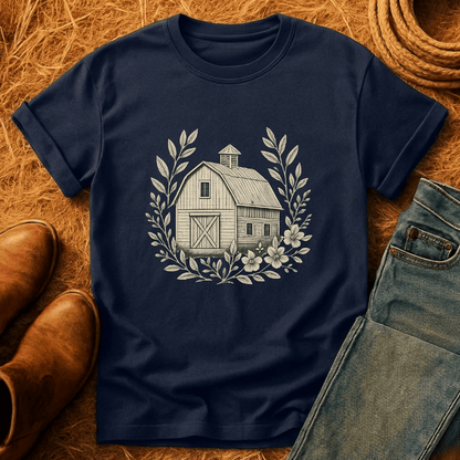 Vintage Barn Wreath T-Shirt