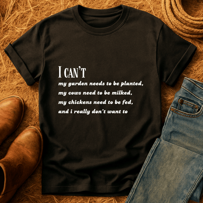 I Can't T-Shirt
