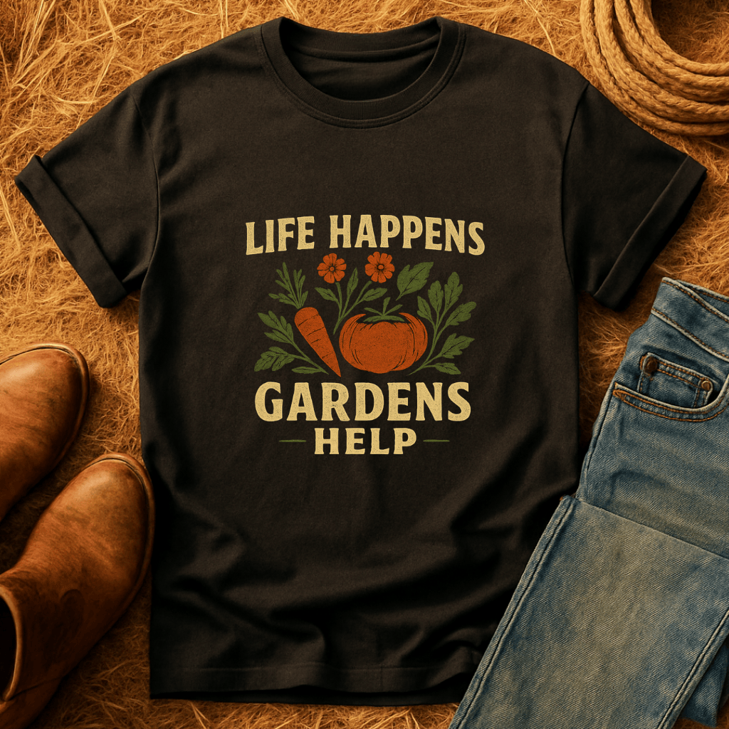 Life Happens. Gardens Help. T-Shirt