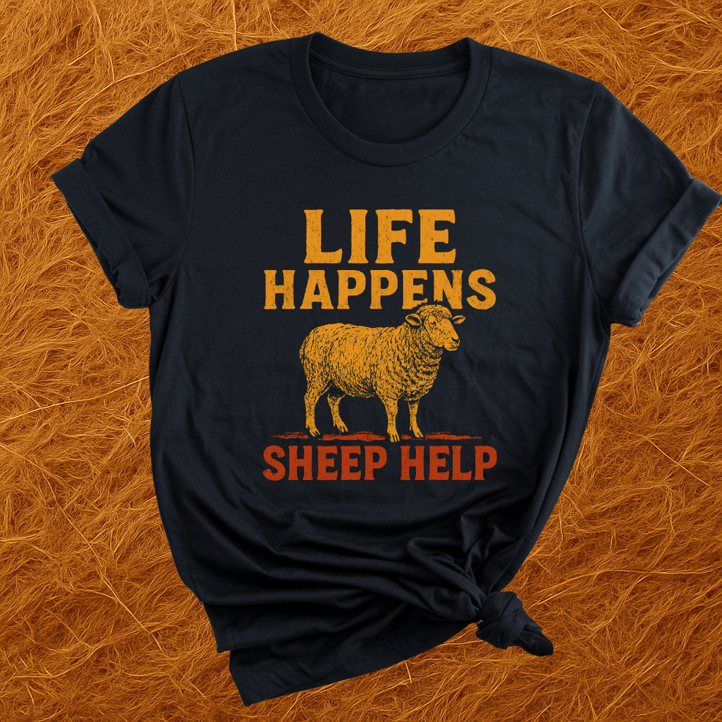 Life Happens. Sheep Help. T-Shirt