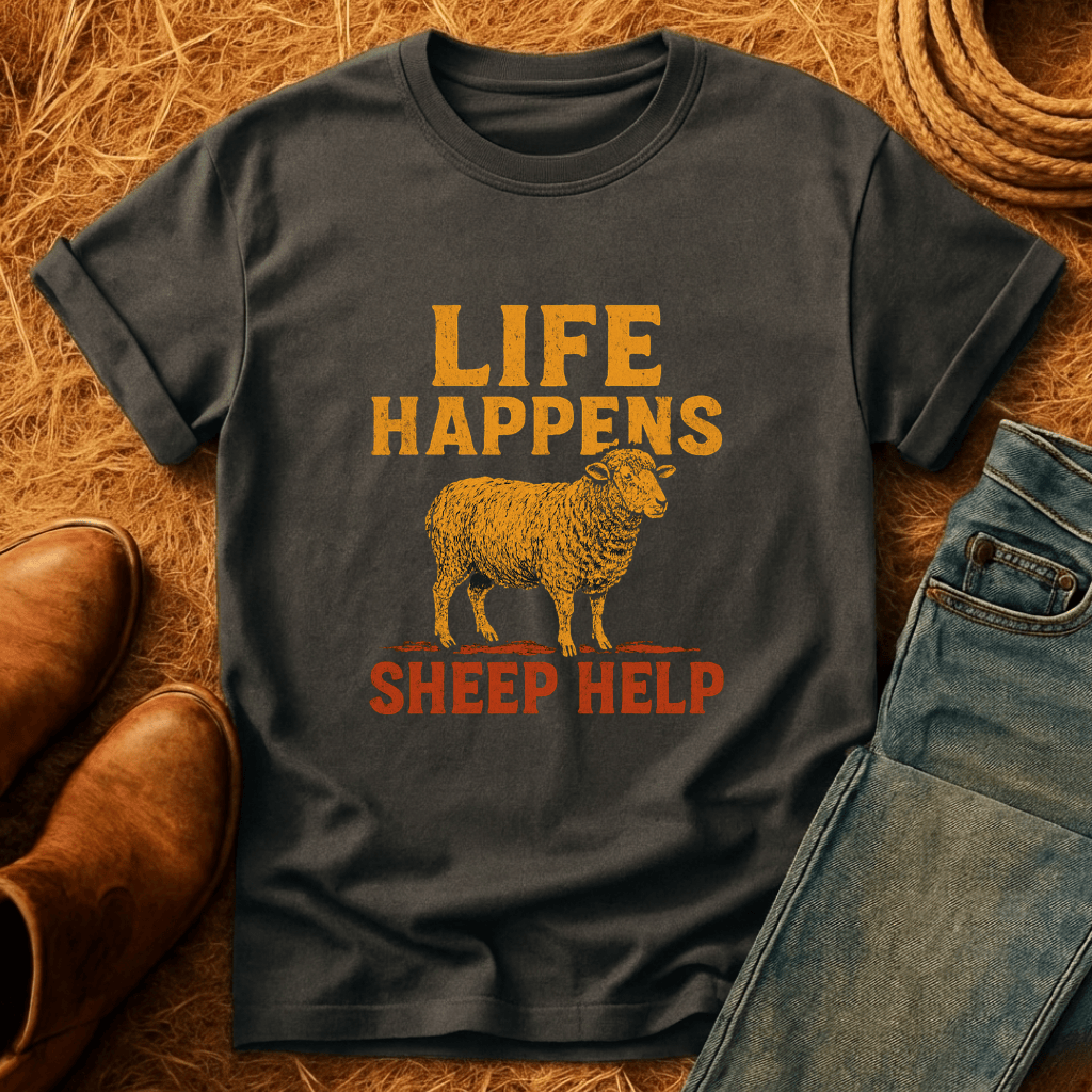 Life Happens. Sheep Help. T-Shirt