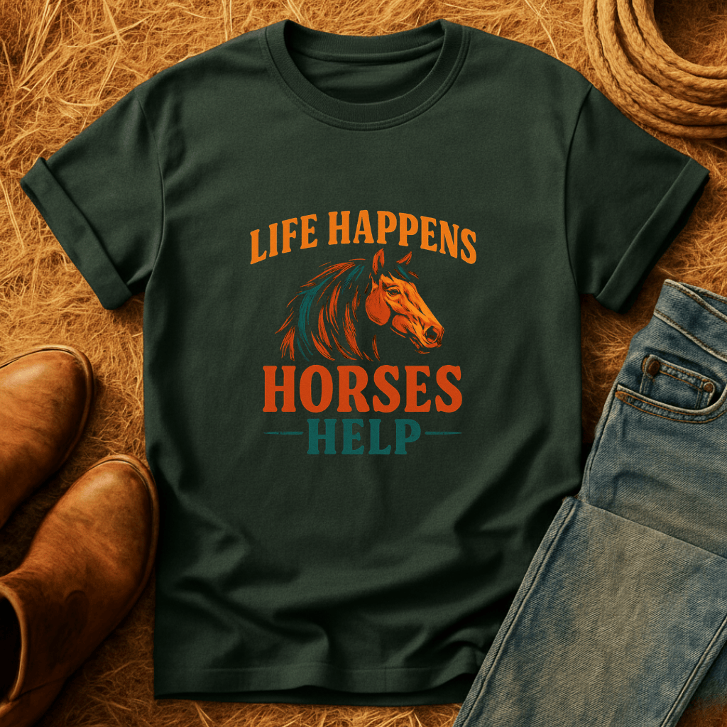 Life Happens. Horses Help. T-Shirt