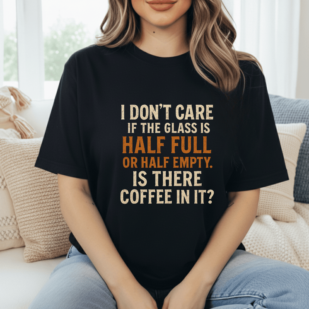 Glass Half Full Coffee T-Shirt