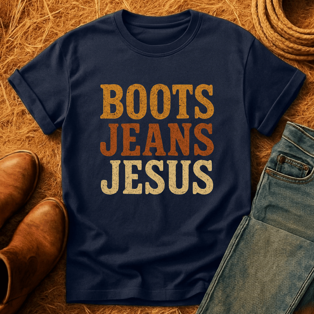 Boots, Jeans & Jesus T-Shirt