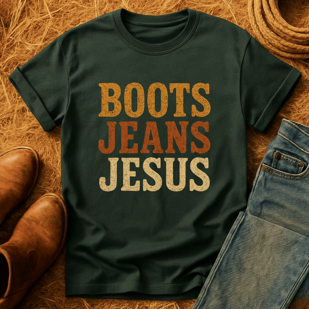 Boots, Jeans & Jesus T-Shirt