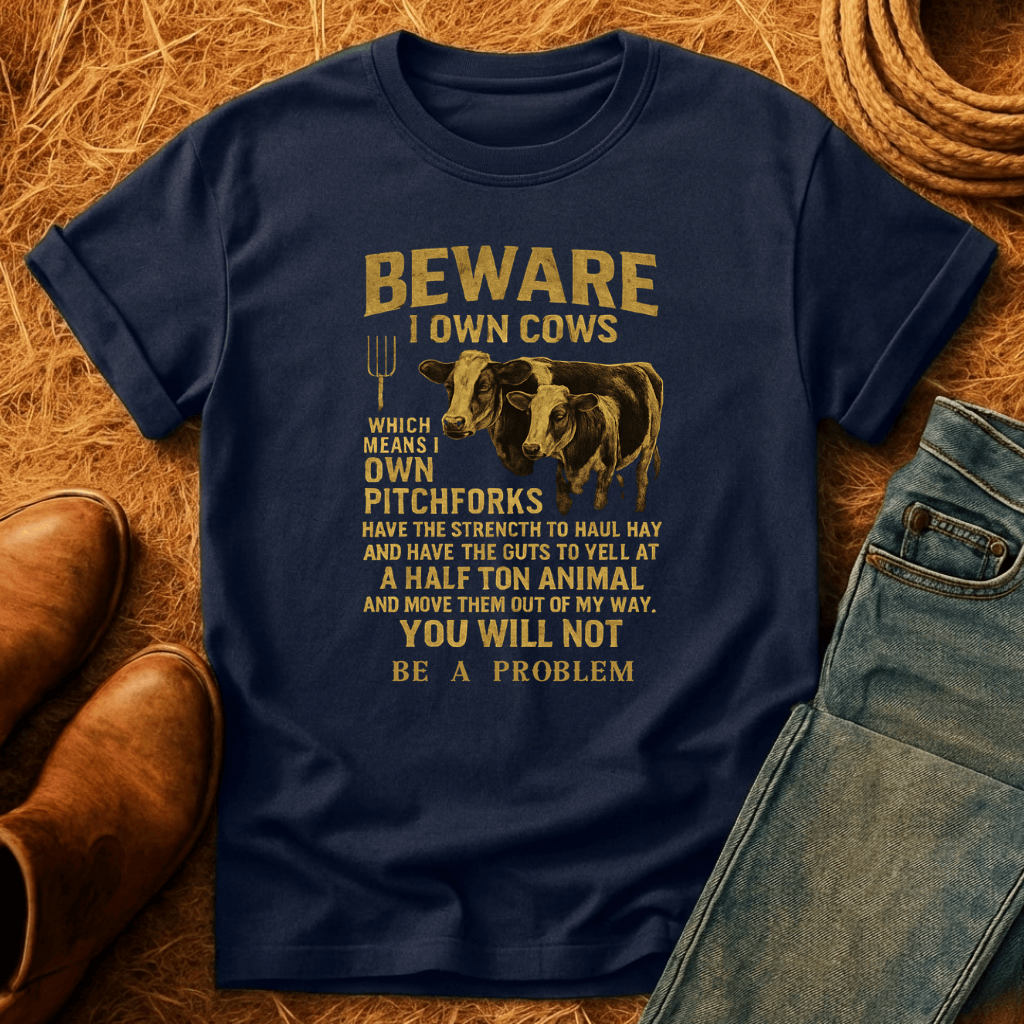 BEWARE. I Have Cows T-Shirt
