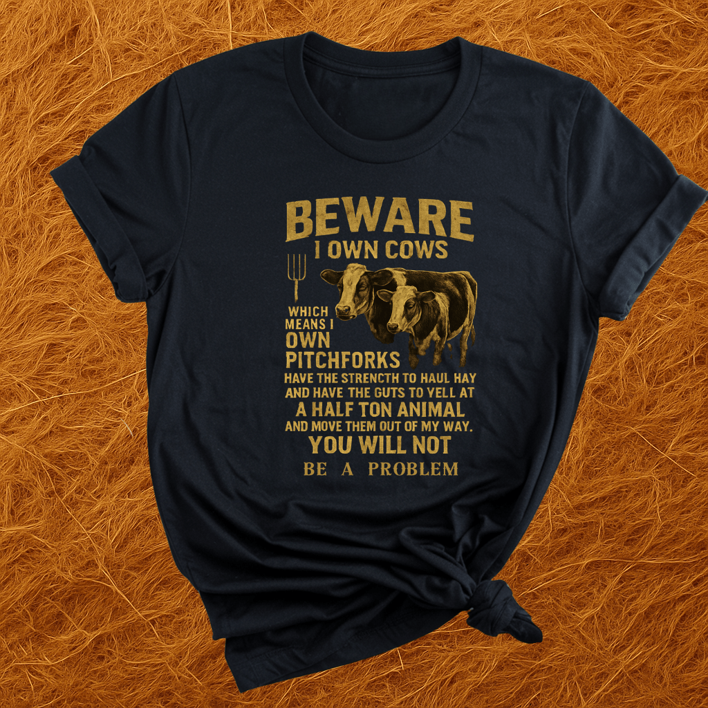 BEWARE. I Have Cows T-Shirt