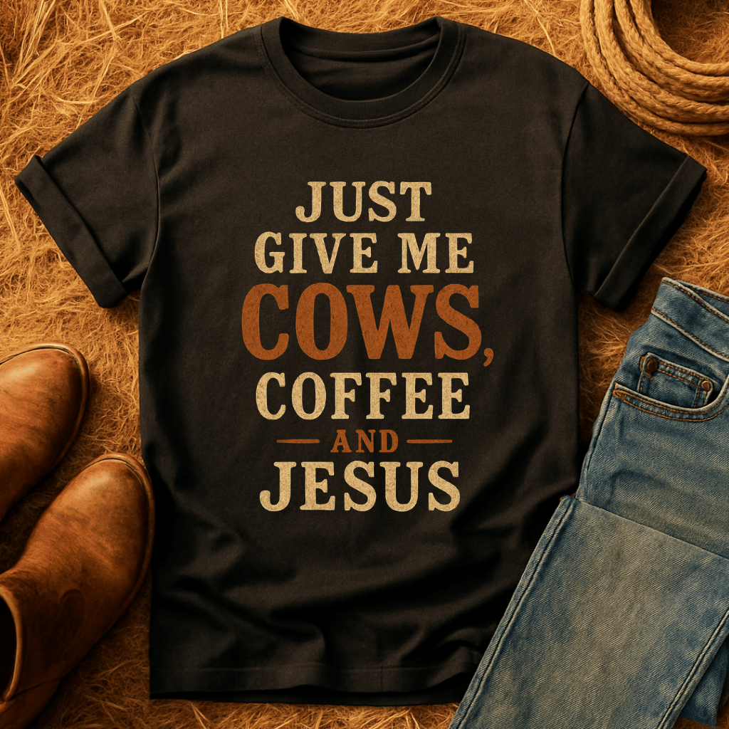 Coffee, Cows & Jesus T-Shirt
