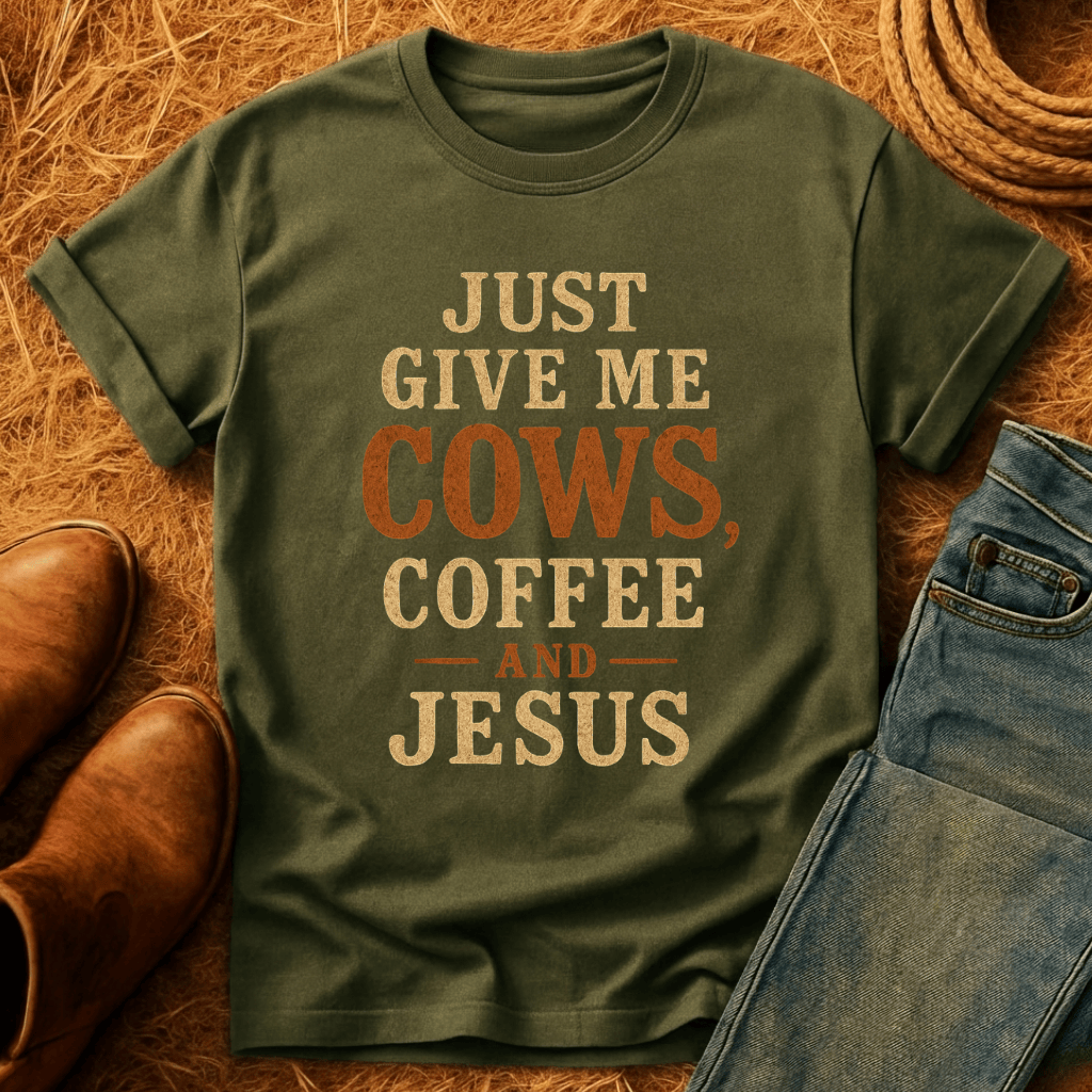 Coffee, Cows & Jesus T-Shirt