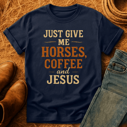 Horses Coffee & Jesus T-Shirt