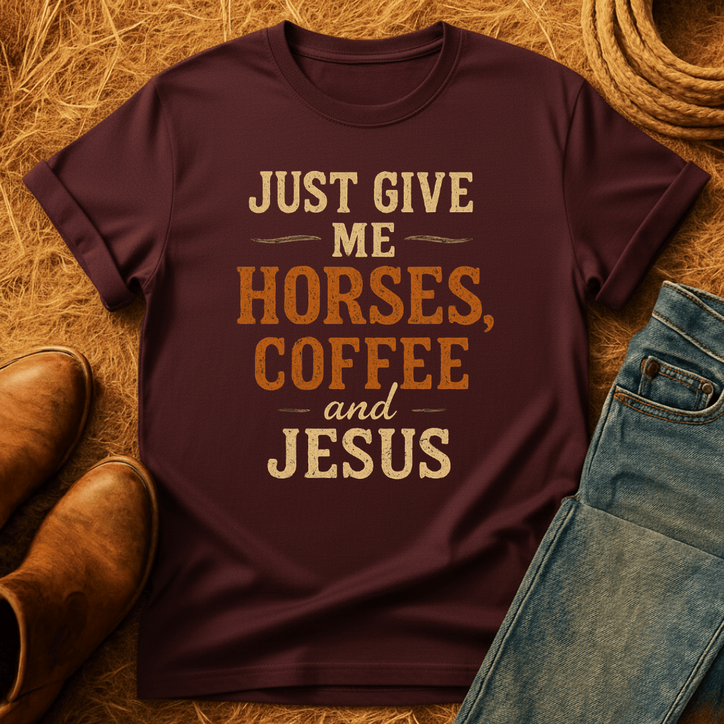 Horses Coffee & Jesus T-Shirt