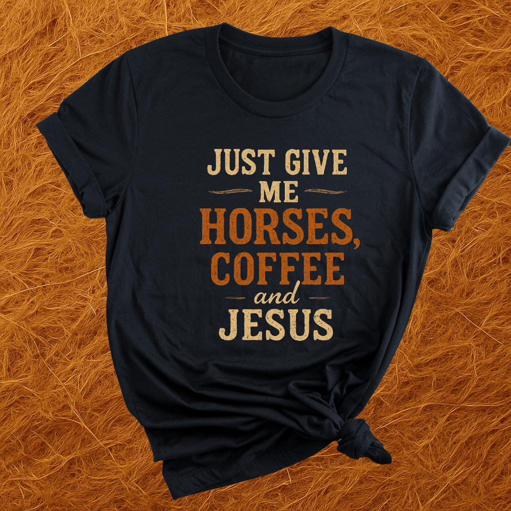 Horses Coffee & Jesus T-Shirt