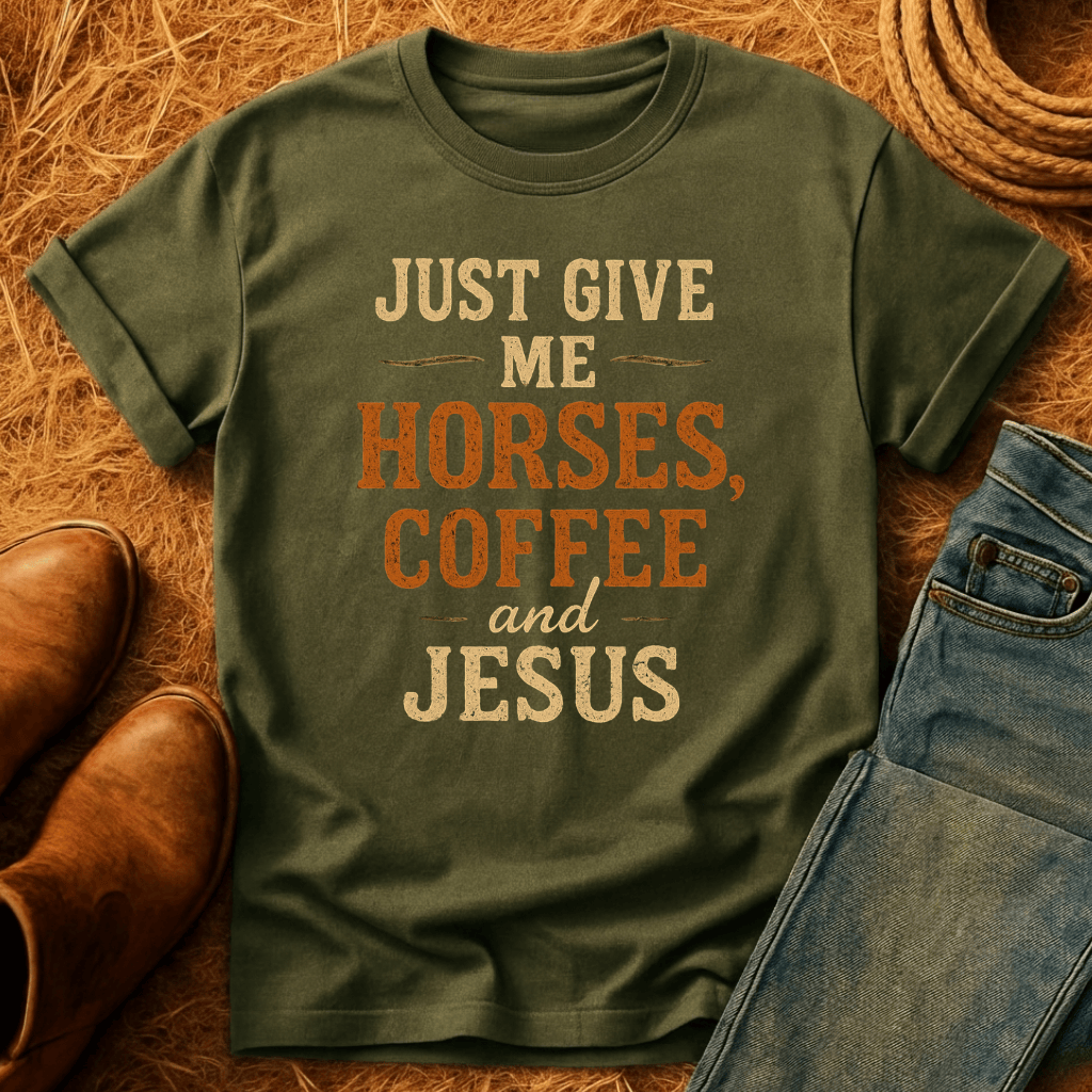 Horses Coffee & Jesus T-Shirt