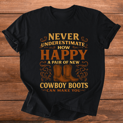 Happy New Cowboy Boots T-Shirt