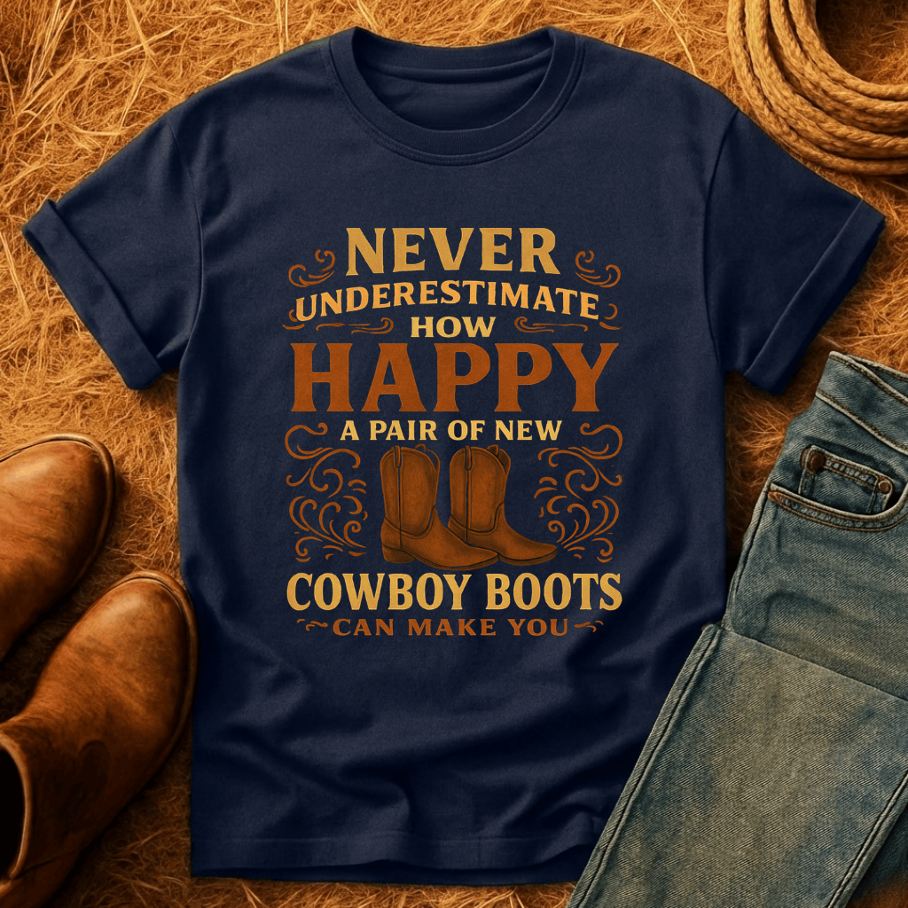 Happy New Cowboy Boots T-Shirt