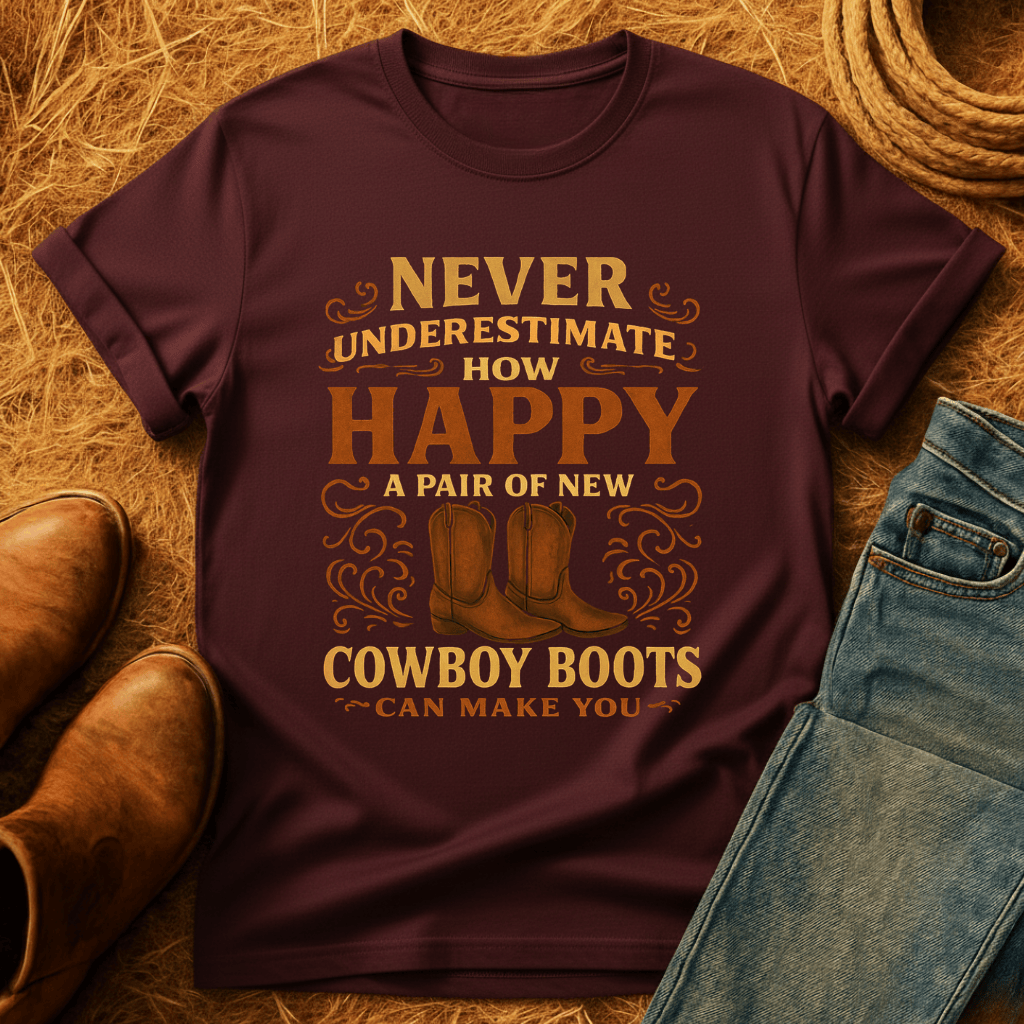 Happy New Cowboy Boots T-Shirt