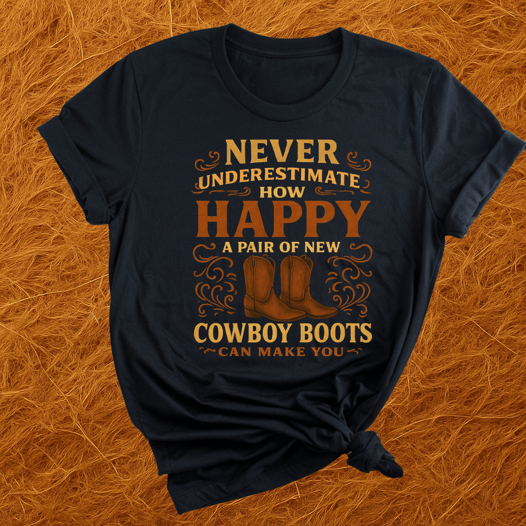 Happy New Cowboy Boots T-Shirt