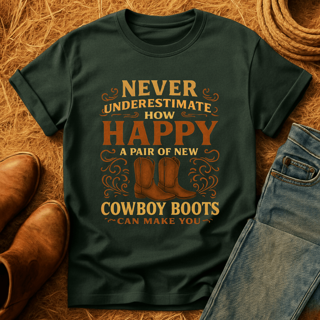 Happy New Cowboy Boots T-Shirt