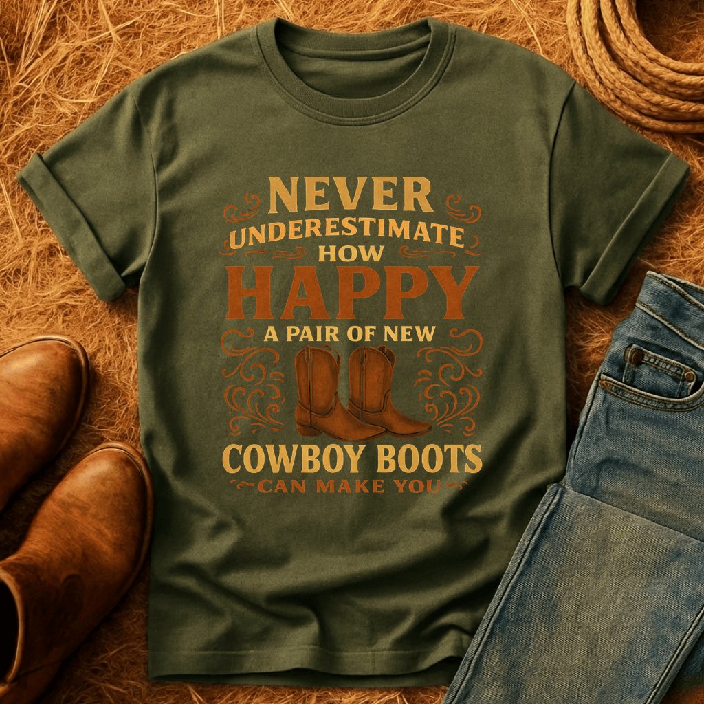 Happy New Cowboy Boots T-Shirt