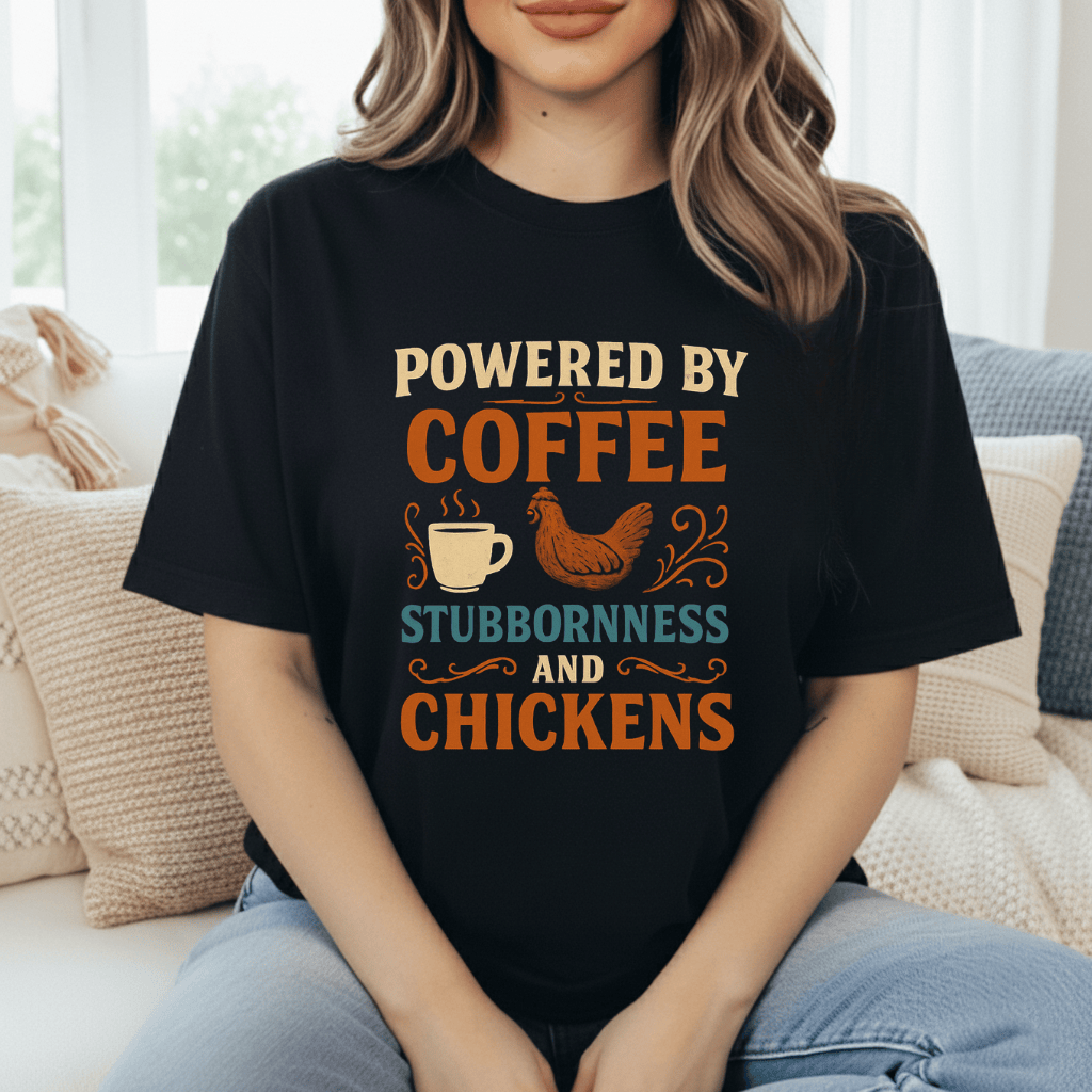 Coffee, Stubbornness & Chickens T-Shirt