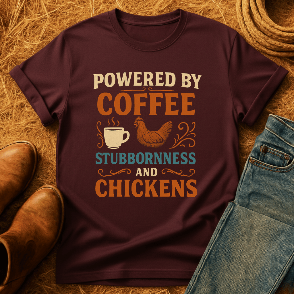 Coffee, Stubbornness & Chickens T-Shirt