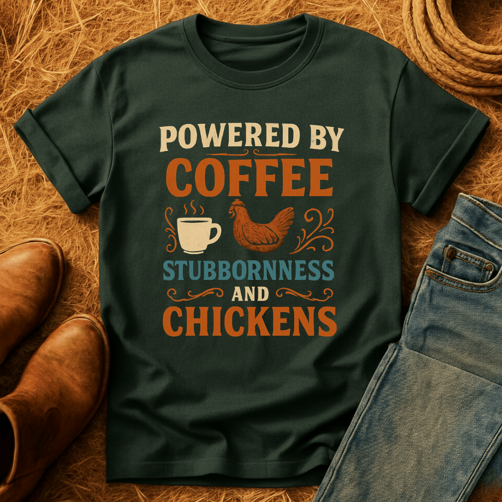 Coffee, Stubbornness & Chickens T-Shirt