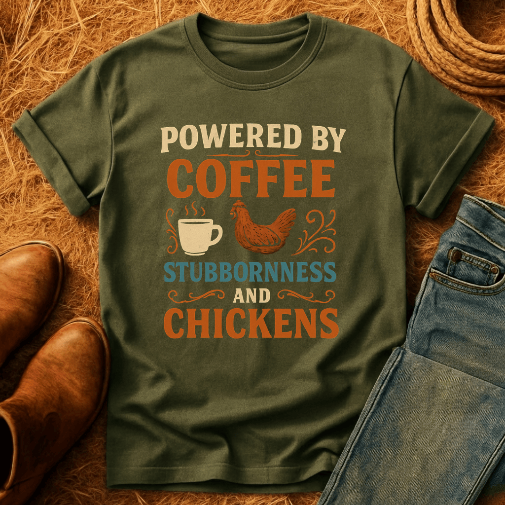 Coffee, Stubbornness & Chickens T-Shirt