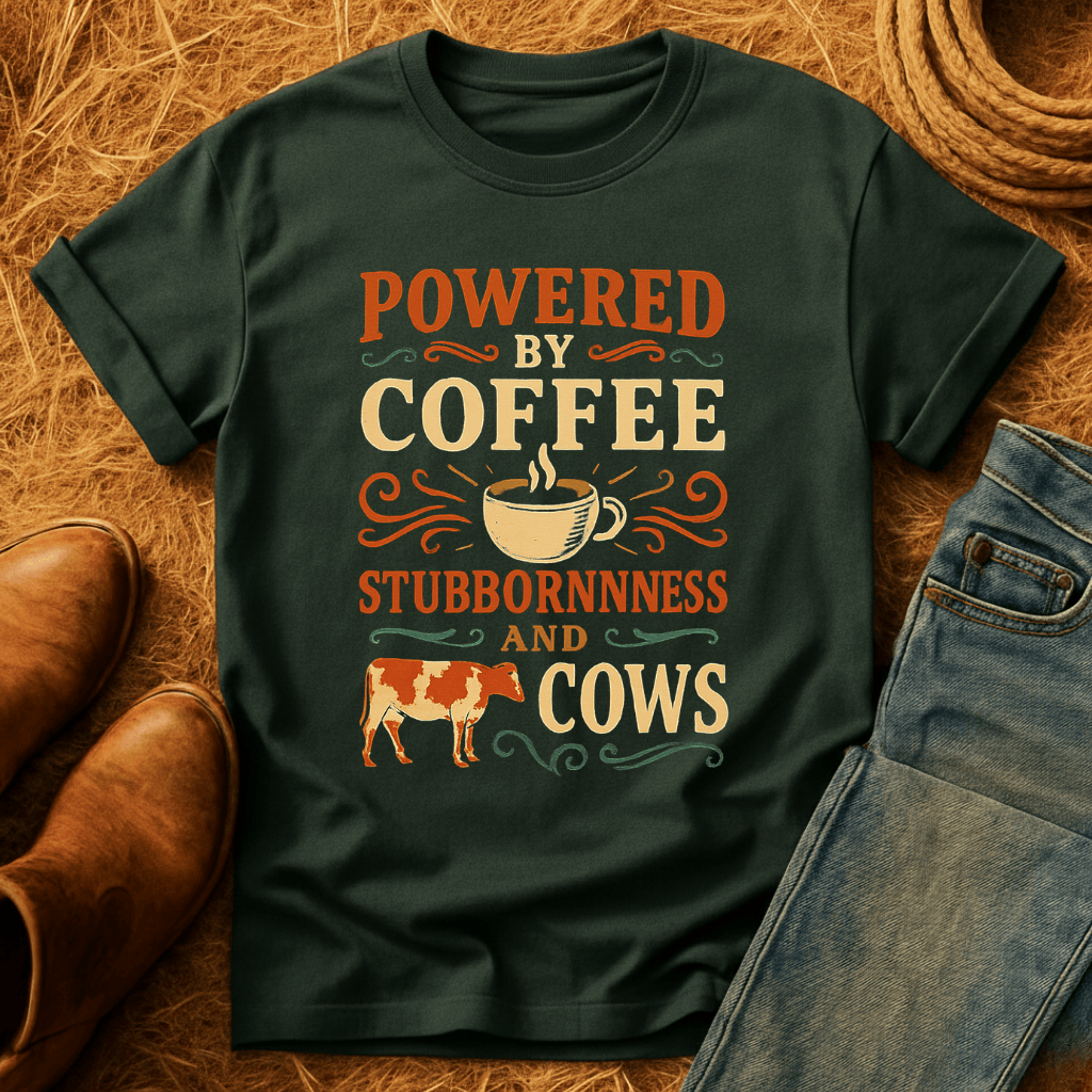 Coffee, Stubbornness & Cows T-Shirt
