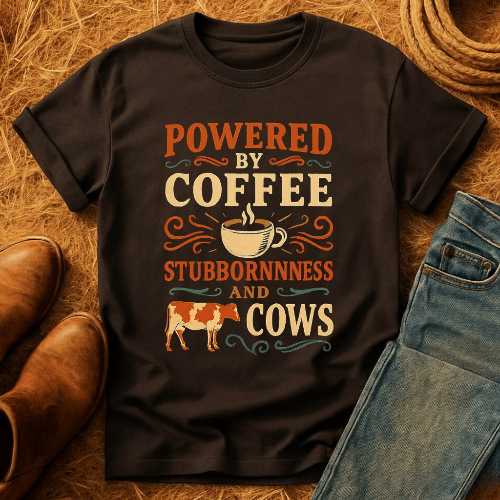 Coffee, Stubbornness & Cows T-Shirt